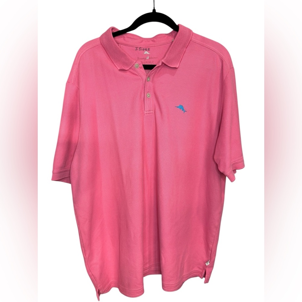 Tommy Bahama Pink Supima Cotton Polo Shirt Size XXL